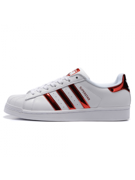 Кроссовки Adidas SuperStar White/Hologram Red