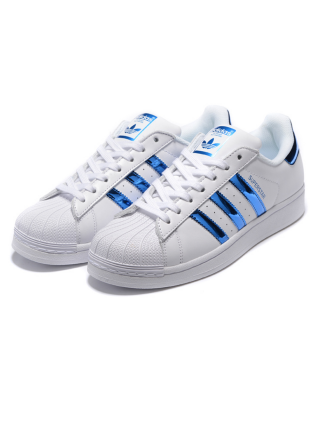 Кроссовки Adidas SuperStar White/Hologram Blue