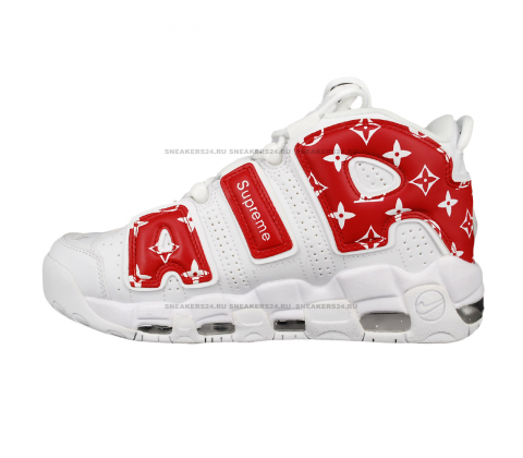 Кроссовки Nike Air More Uptempo x Supreme White/Red