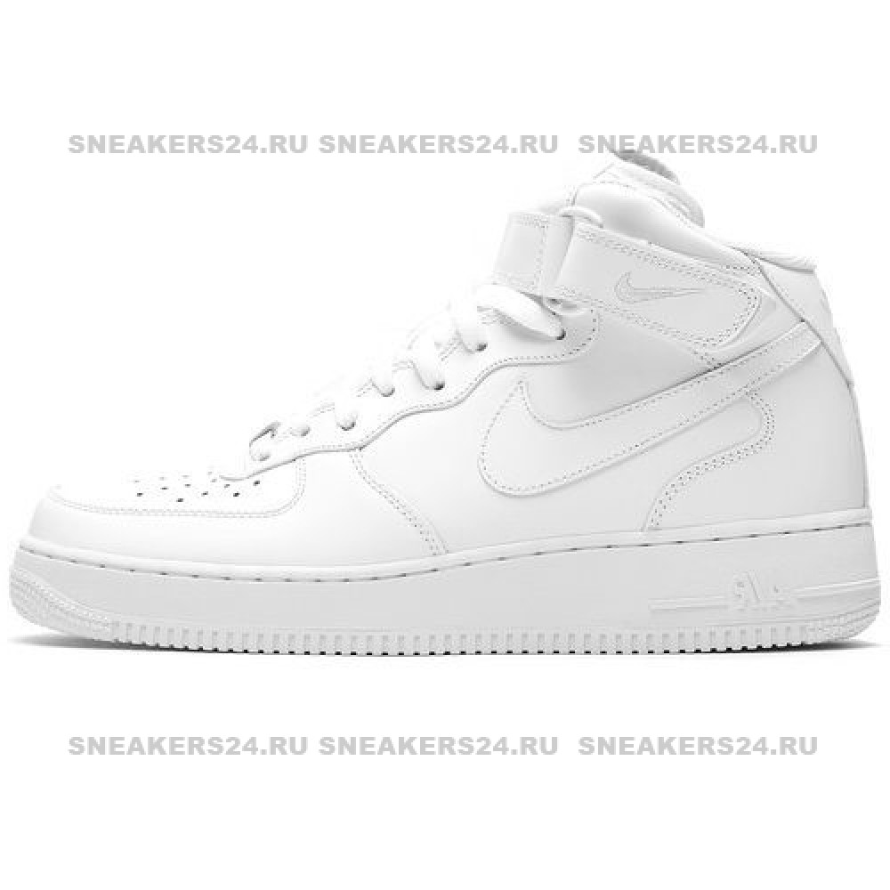 Nike Air Force 1 Mid All White With Fur