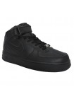 Кроссовки Nike Air Force 1 Mid All Black With Fur